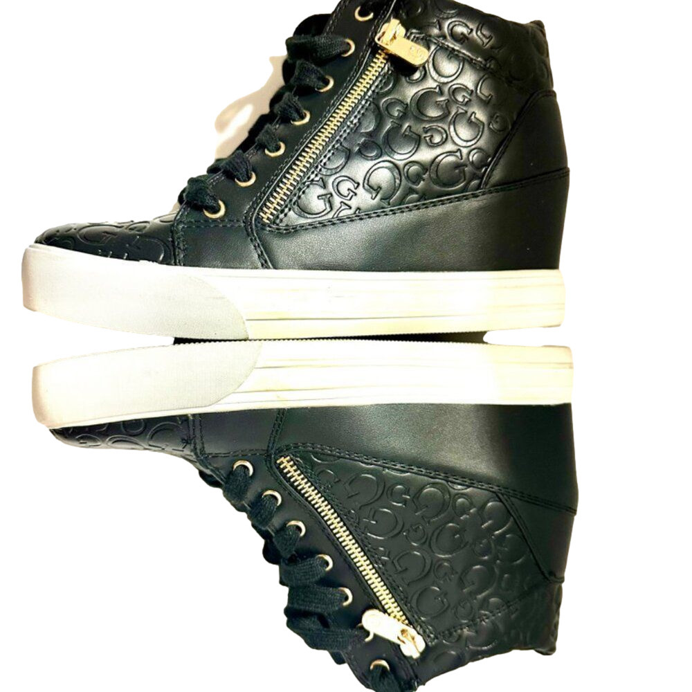 Guess Womens Bending Black Round Toe Lace Up Casual Sneaker Shoes Size 9 M